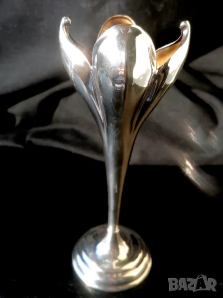 Ваза сребърна флорална, снимка 1