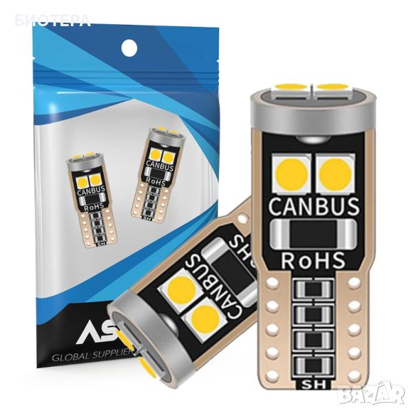 LED W5W T10 CANBUS Лед Диодни Крушки Т10 Комплект 10 броя, снимка 1