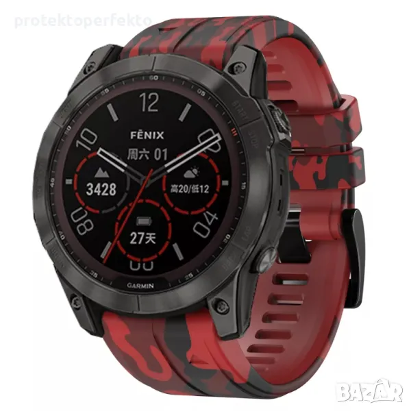 КАМУФЛАЖНА каишка за GARMIN EPIX, FENIX, FORERUNNER, INSTINCT - 26mm и 22mm, снимка 1