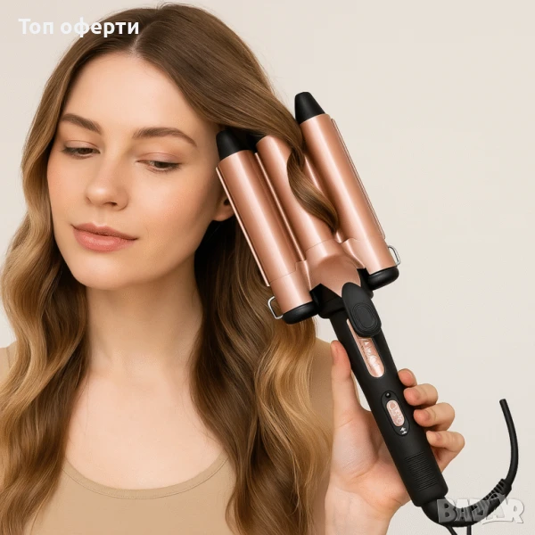 DALING DL-5211 – Тройна Ретро Професионална Преса за Къдрене, 100W, Температура до 215°C, снимка 1