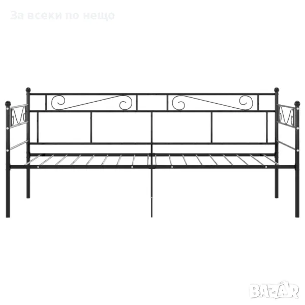 Рамка за разтегателен диван, черна, метал, 90x200 см , снимка 1