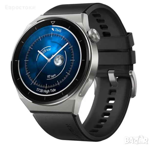 Смарт часовник HUAWEI Watch GT 3 Pro 46 mm, Titanium/ Black, cапфирен циферблат, Android / iOS, снимка 1