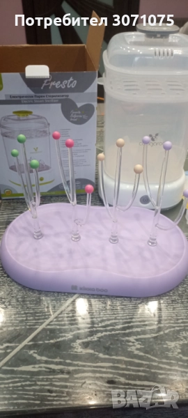 CANGAROO Електрически стерилизатор PRESTO СИВ + сушилник за бебешки принадлежности kikka boo, снимка 1