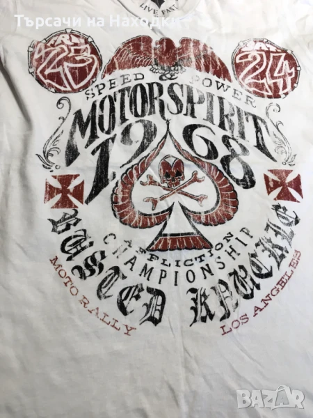 Оригинална мъжка тениска Affliction Motor SPirit White M Medium, снимка 1