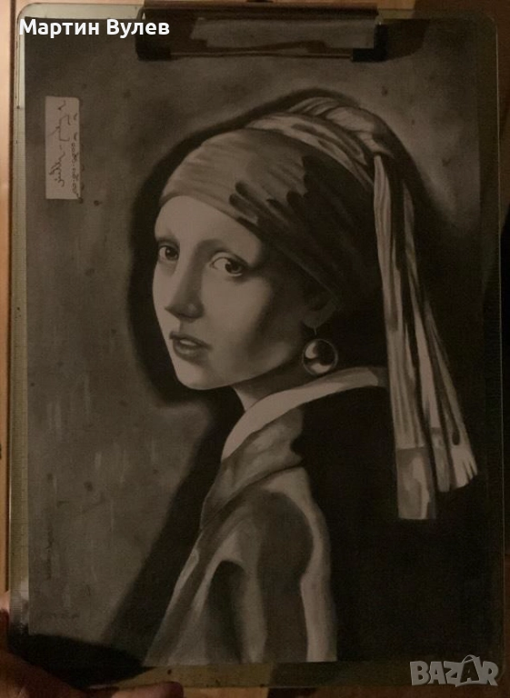 Рисунка на Жената с перлените обеци , снимка 1