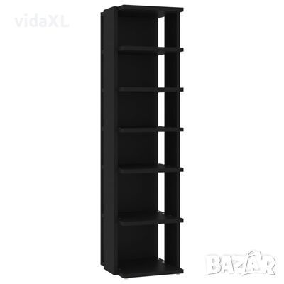 vidaXL Шкаф за обувки, черен,27,5x27x102 см, инженерно дърво(SKU:808487, снимка 1