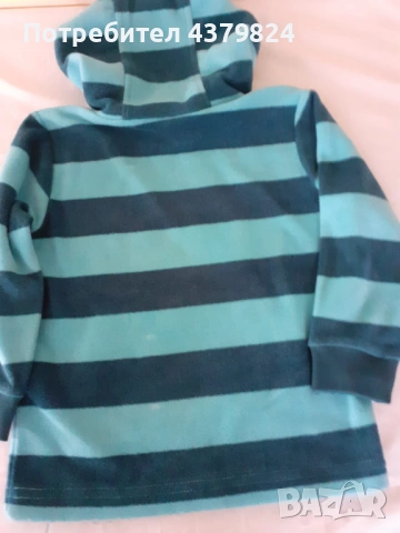 Нов  немски поларен суичър с качулка за момче,   р.92 см,  без никакви забележки., снимка 2 - Детски анцузи и суичери - 53438455