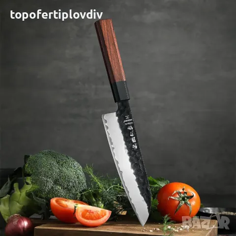 Кухненски нож HEZHEN Cuchillo Santoku de 7.3", снимка 2 - Ножове - 46896837