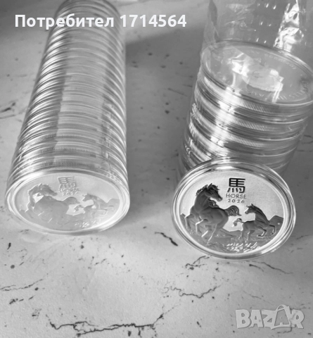 Сребърна монета Лунар III Кон, снимка 3 - Нумизматика и бонистика - 52546799