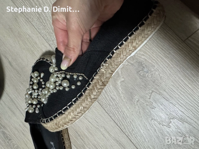 Еспадрили с камъни и перли, снимка 4 - Дамски ежедневни обувки - 52448975