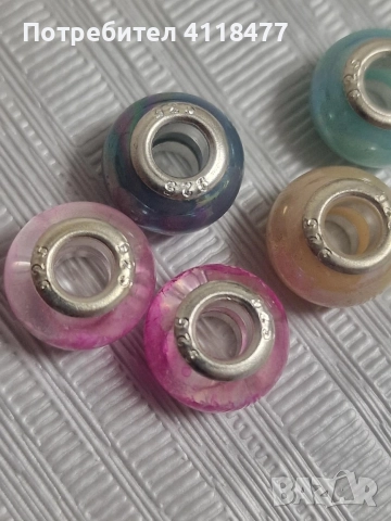 Сребърни мъниста PANDORA, снимка 2 - Колиета, медальони, синджири - 52569080