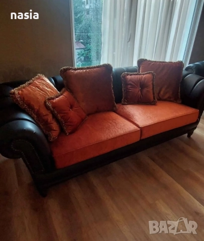 канапе , телешка кожа , снимка 3 - Дивани и мека мебел - 52392749