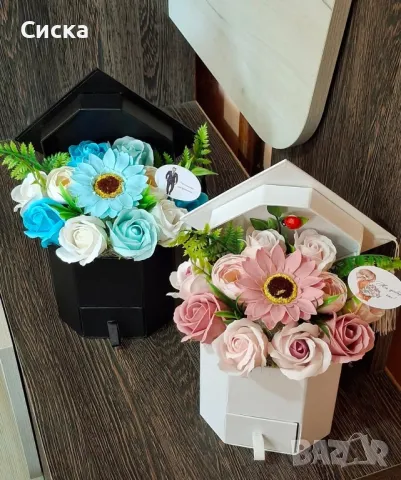 Тематични букети за абитуриентски бал и дипломиране със сапунени цветя