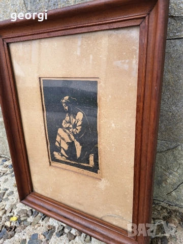  '' Майка " картина на художника партизанин Стефан Куцаров туш върху картон, снимка 7 - Картини - 51565578
