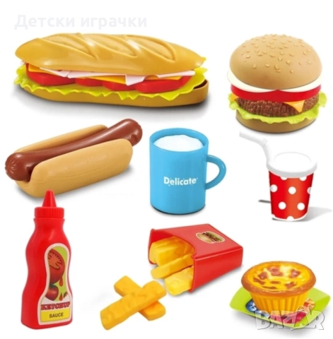 Детски магазин щанд за бързо хранене 80см височина, снимка 9 - Образователни игри - 52654033