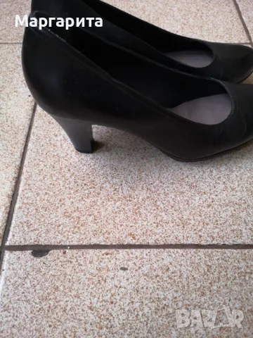 Официални черни обувки Тамарис от естествена кожа номер 40, снимка 6 - Дамски обувки на ток - 50047567