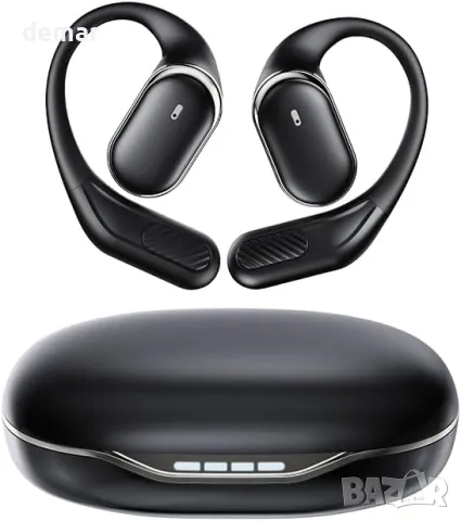 Ултра отворени безжични Bluetooth слушалки - ергономични с костна проводимост, черни