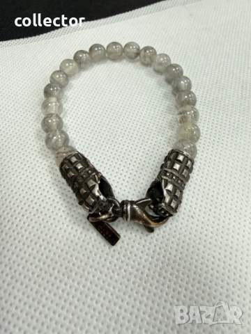 Сребърна гривна с Турмалинов кварц - Emanuele Bicocchi. №7787, снимка 6 - Гривни - 52882657