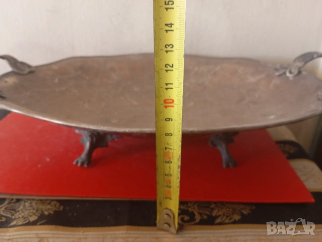 посребрена фруктиера арт деко, снимка 2 - Антикварни и старинни предмети - 54253311