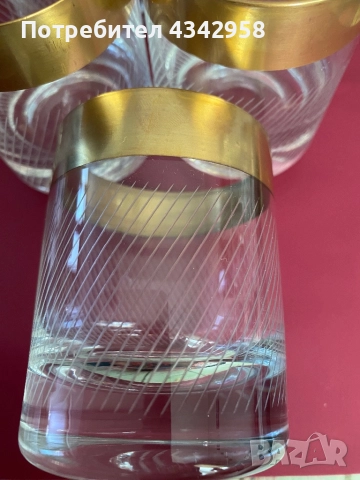 Bohemia. Чехословакия.5 чаши със златен кант ., снимка 4 - Антикварни и старинни предмети - 51474803