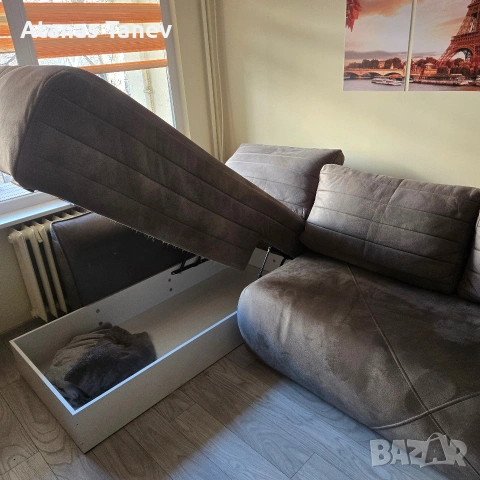 Ъглов диван и табуретка Далас, снимка 3 - Дивани и мека мебел - 53705465