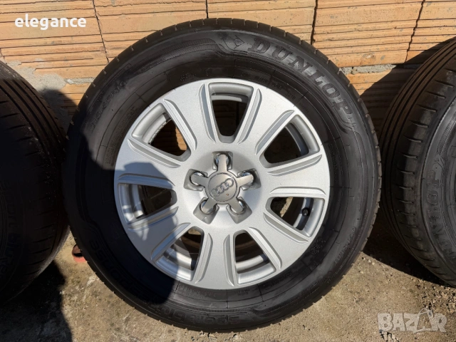 Оригинални алуминиеви джанти с летни гуми за Audi 5x112 16 цола , снимка 3 - Гуми и джанти - 53817012