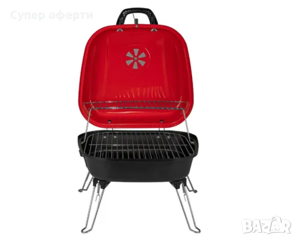 Барбекю Muhler, червено с капак, 40x40cm, снимка 3 - Барбекюта - 49942092