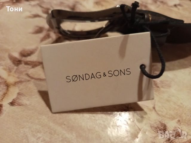SONDAG & SONS Оригинал Нов Мъжки Колан Изцяло от Естествена Кожа с Етикет 120см., снимка 12 - Колани - 52684517