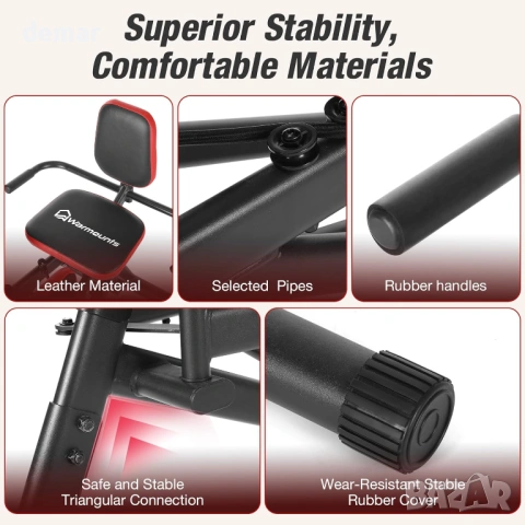 WARMOUNTS Машина за домашен фитнес, тренажор за бедра и седалище, снимка 4 - Фитнес уреди - 53383621