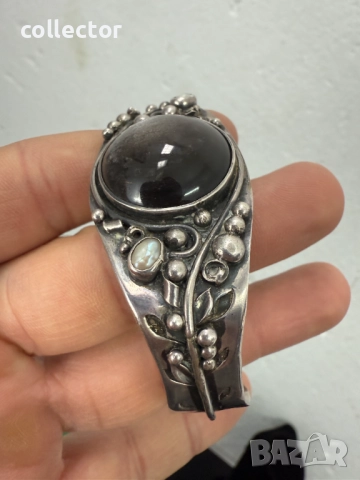 Стара немска гривна / сребърна. №7580, снимка 6 - Гривни - 52303003