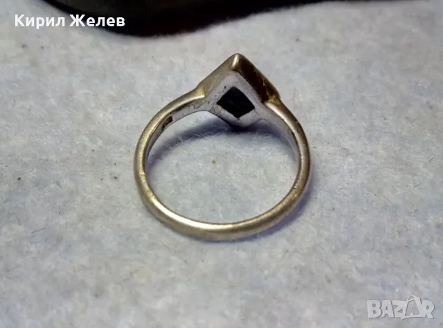 СТИЛЕН СКЪПОЦЕНЕН СРЕБЪРЕН ПРЪСТЕН СРЕБРО 925 с ШЛИФОВАН ЧЕРЕН ОНИКС 71211, снимка 7 - Пръстени - 49704252