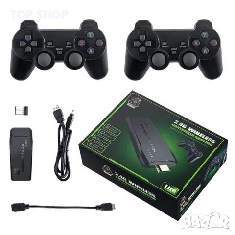 4K Game Stick LITE 2.4G безжичен контролер ретро игри ps1 атари 2 джойстика, снимка 4 - Nintendo конзоли - 49049717