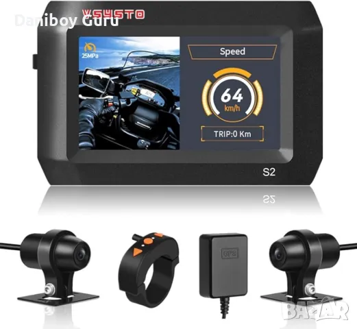 VSYSTO S2F видеорегистратор Мотоциклетна камера  Предна и задна двойна 1080p 150°  Спортна камера
