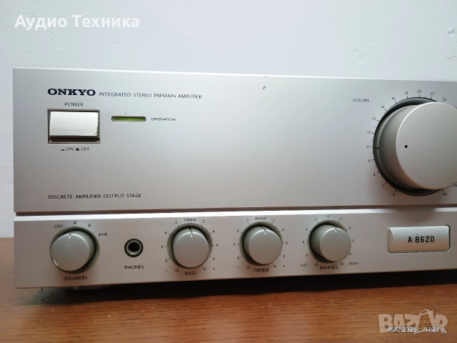 Стерео усилвател ONKYO A-8620. Перфектен! Чудесен звук! Изпращам видео. , снимка 4 - Ресийвъри, усилватели, смесителни пултове - 52840779