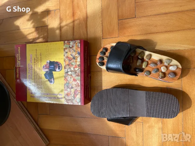 Масажни чехли подарък обувки с кристали камъни масажиращи екупунктура, снимка 4 - Чехли - 49674234