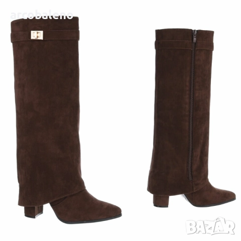 Дамски велурени ботуши на висок ток, 4цвята , снимка 17 - Дамски ботуши - 51926045