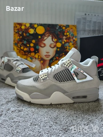 100% оригинални Jordan 4 Metallic Silver Размер 40 Номер Сребристи Сиви , снимка 8 - Маратонки - 51009067