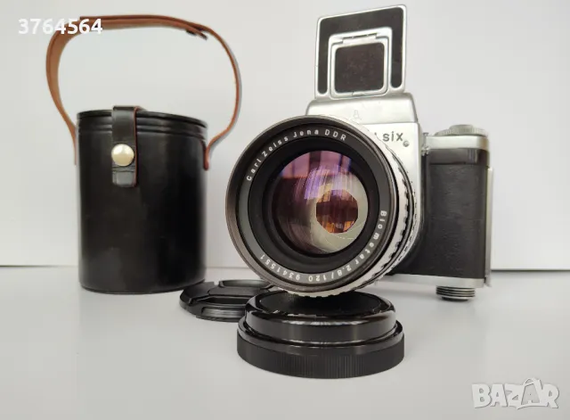 Продавам филмов 6х6 фотоапарат Pentacon SIX с обектив Biometar 120mm f:2.8, снимка 1 - Фотоапарати - 49215905