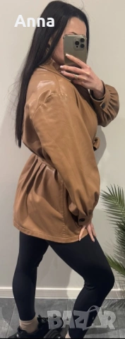 Модерно, стилно яке от изкуствена кожа. Размери S-M🧥🌸🔥, снимка 2 - Якета - 53917284