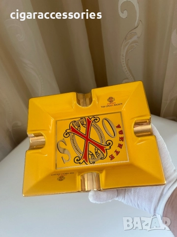 Луксозен пепелник за пури OpusX Society – Керамика с позлата, снимка 4 - Табакери - 51536624