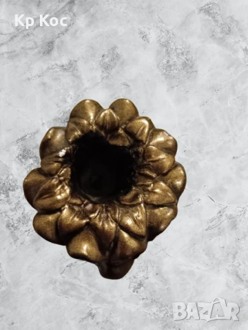 Винтидж ваза/свещник с флорални и индуистки орнаменти, снимка 4 - Антикварни и старинни предмети - 50989131