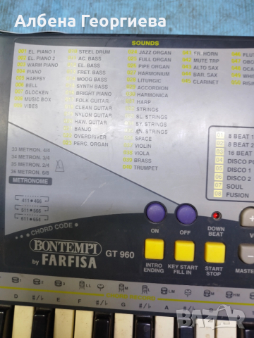 Синтезатор BONTEMPI  FARFISA GT 960, снимка 5 - Синтезатори - 53699083