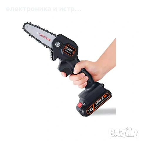 Акумулаторен електрически трион, преносим, 24V, 2000mAh, черен , снимка 4 - Други инструменти - 53347880