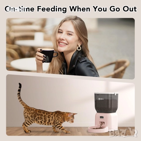 Автоматична хранилка за котки, Olfjurk 4 л автоматична за суха храна, снимка 7 - За котки - 52691788
