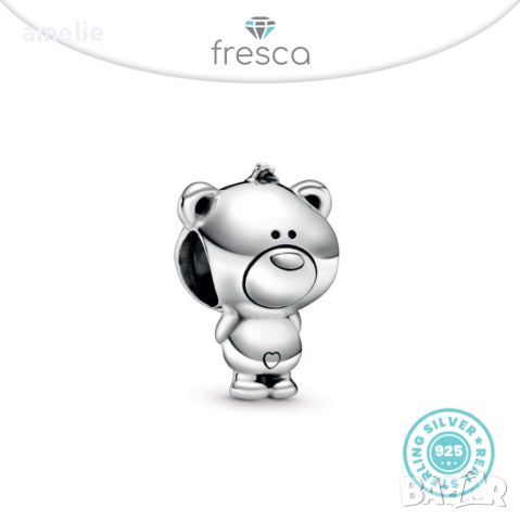 Талисман Fresca по модел на Пандора 925 сребро Pandora Friends Theo Bear . Колекция Amélie, снимка 1 - Гривни - 30893937