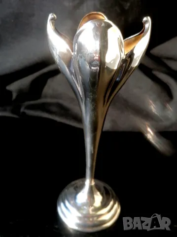 Ваза сребърна флорална, снимка 1