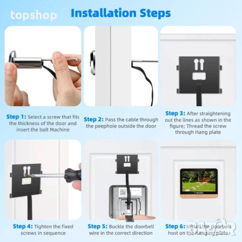 iTenen 3.0MP цифрова шпионка с вградена батерия 5000mAh и 32GB MicroSD, безжична с 4.3" цветен екран, снимка 7 - Комплекти за видеонаблюдение - 52439279