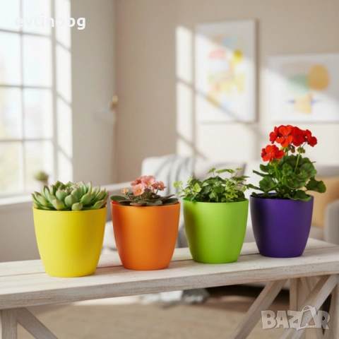 Саксия с поливна система Ø18×H16 см - за здрава коренова система, снимка 2 - Стайни растения - 53776670