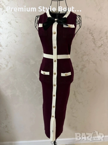 рокля с брошка, снимка 2 - Рокли - 54101911