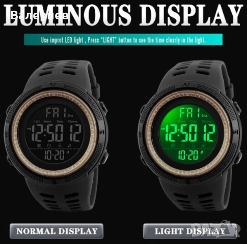 Мъжки спортен часовник, водоустойчив, многофункционален, снимка 2 - Водоустойчиви - 53031504